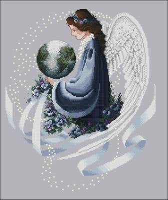 Schema punto croce SAGA PDF + XSD ANGELO cross stitch LOVE per EARTH ANGELcross stitch christmas dmc patterns facile da stampare