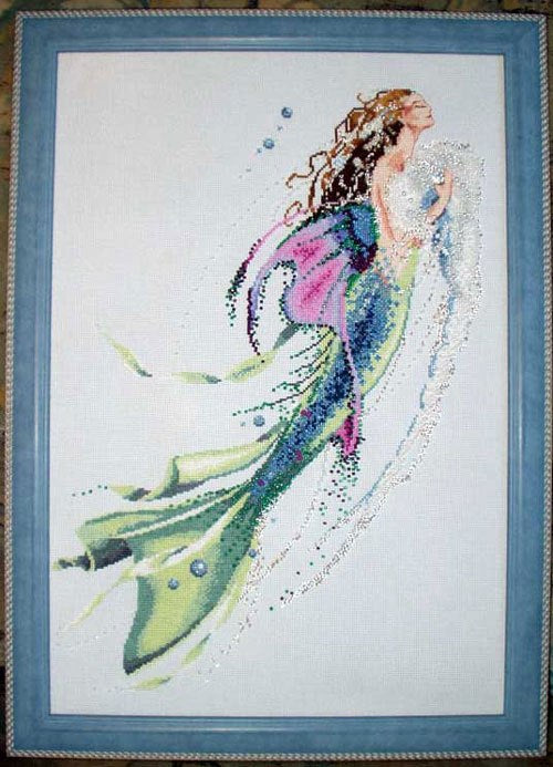 SCHEMA PUNTO CROCE MERMAID OF THE PEARLS compatibile con pattern keeper facile da stampare (Copia)