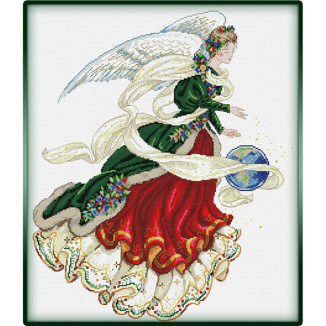 Schema punto croce SAGA PDF+ XSD LOVE for the EARTH cross stitch angel of glory christmas armony xmas dmc pattern keeper facile da stampare