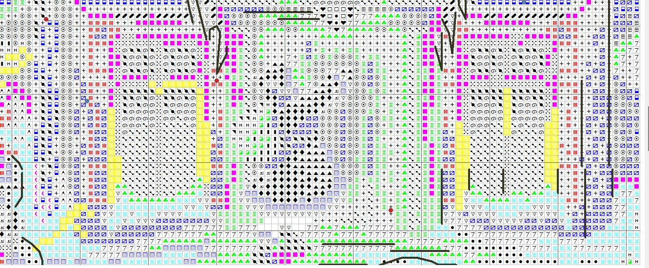 Schema punto croce SAGA pdf + xsd CHRISTMAS LANDSCAPE with animals on winter cross stitch pattern keeper xmas fox deer pk facile da stampare