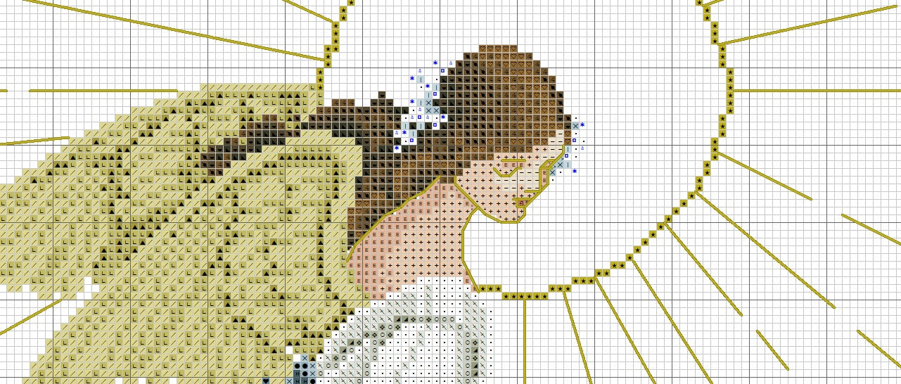 Schema punto croce SAGA PDF + XSD + PK ANGEL mother cross stitch boy baby SHOWER neonato dmc nascita birth pattern keeper facile da stampare
