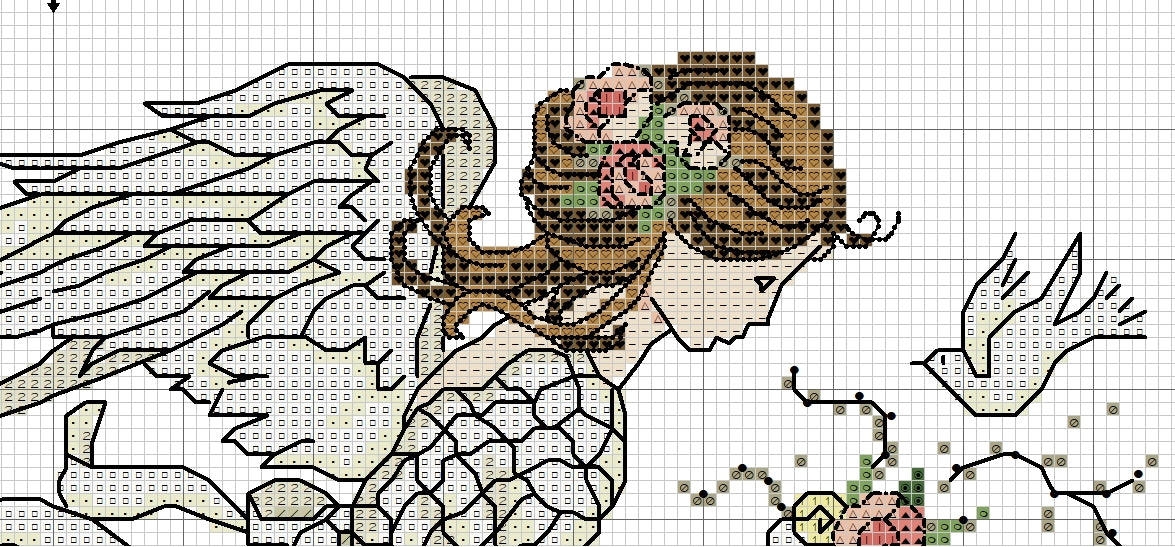 Schema punto croce SAGA PDF + XSD ANGEL of MARRIAGE cross stitch pattern keeper matrimonio dmc the bride wedding sampler facile da stampare