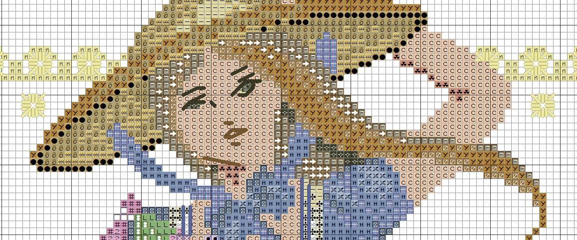 Schema punto croce PDF PK the WOMAN FACTOR and ducks cross stitch dmc SAGA pattern keeper markup animals lady spring queen facile da stampare