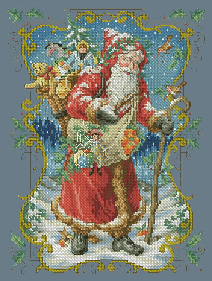 Schema punto croce SAGA PDF + XSD + PK Babbo natale SANTA CLAUS CHRISTMAS cross stitch la magia del Natale saga dmc xsd pattern keeper xmas facile da stampare
