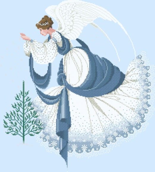 Schema punto croce SAGA PSD XSD the Angelo del freddo glaciale ANGEL of the FREZING COLD cross stitch ice gentil creature dmc Keeper patterns stampabile