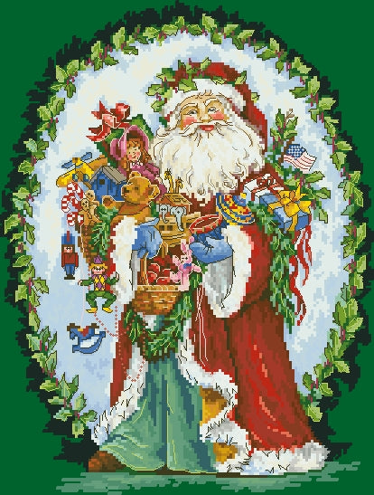 Schema punto croce SAGA PDF + XSD Babbo natale SANTA CLAUS CHRISTMAS PK cross stitch la magia del Natale anchor patterns facile da stampare