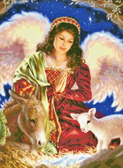 Schema punto croce SAGA PDF + XSD + PK ANGELO di NATALE CHRISTMAS angel cross stitch dmc patterns facile da stampare
