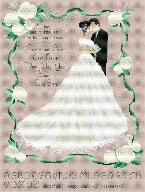 Schema punto croce SAGA PDF XSD WEDDING DAY le nozze oggi sposi nozze day JUST MARRIED cross stitch bride pattern keeper markup wedding sampler stampabile