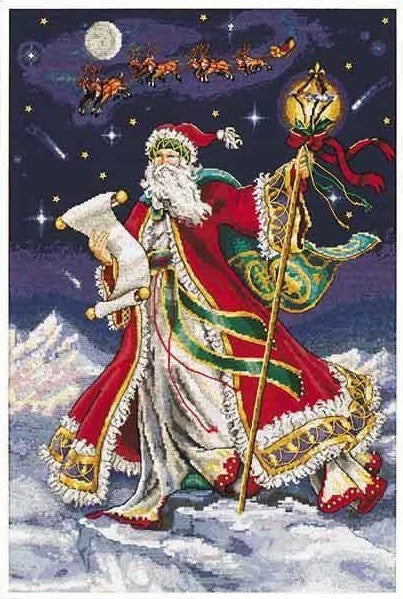 Schema punto croce SAGA PDF + XSD + PK SANTA Christmas papà natale cross stitch animali bear colomba lupo dmc pattern keeper facile da stampare