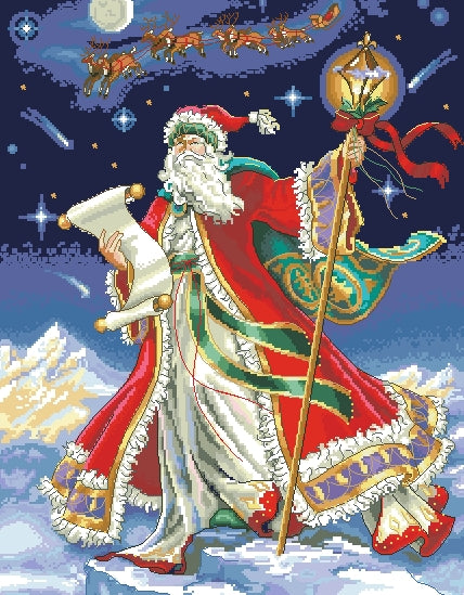 Schema punto croce SAGA PDF + XSD + PK SANTA Christmas papà natale cross stitch animali bear colomba lupo dmc pattern keeper facile da stampare