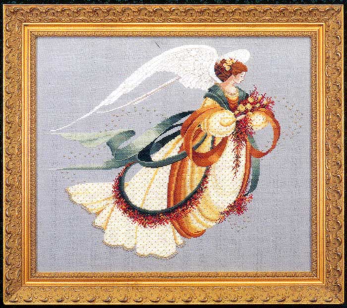 4 Schemi punto croce SAGA PDF + XSD + PK ANGEL WINTER autumn SPRING lady cross stitch seasons woman fantasy pattern keeper pk  natale pasqua facile da stampare