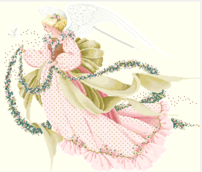 Schema punto croce SAGA PDF XSD ANGEL OF SUMMER di fine estate late SUMMER ANGEL cross stitch dmc saga pattern keeper markup fantasy seasons stampabile