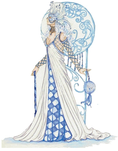 Schema punto croce SAGA PDF + XSD LADY WINTER cross stitch FANTASY dmc patternsfacile da stampare