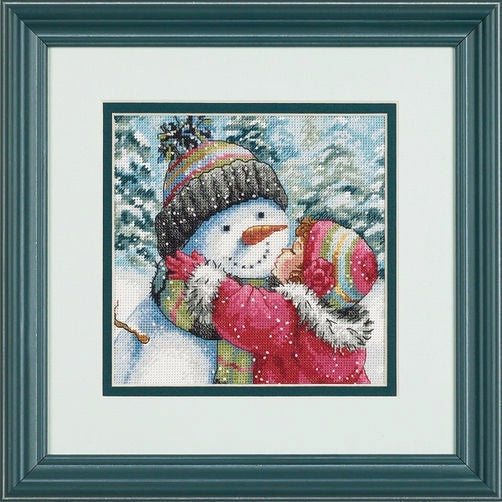 Schema punto croce SAGA PDF + XSD bacio al mio pupazzo neve Natale a kiss my SNOWMAN CHRISTMAS cross stitch dmc patterns facile da stampare