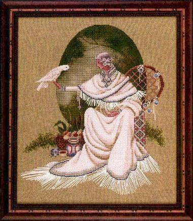 Schema punto croce SAGA PDF + XSD MADRE natura cross stitch PAROT dmc pattern keeper spirit dancer pk lady goddess queen facile da stampare