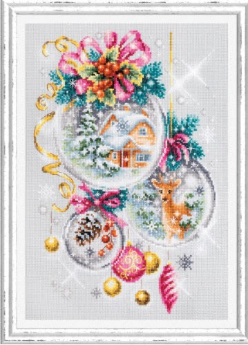 6 Schemi punto croce SAGA PDF + XSD + PK CHRISTMAS ORNAMENT cross sttich stitch bell candle glass dreams pattern keeper dmc facili da stampare