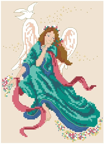 Schema punto croce SAGA PDF + XSD angelo DAYDREAM ANGEL hope of doves of peace hope cross stitch pattern keeper dmc xmas facile da stampare