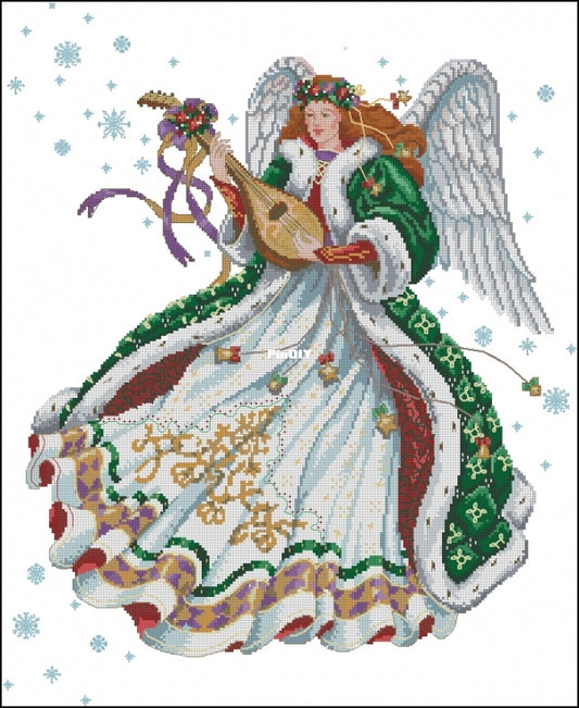 Schema punto croce SAGA PDF + XSD + PK Angelo di NATALE della notte for the ANGEL of the NIGHT cross stitch dmc patterns facile da stampare