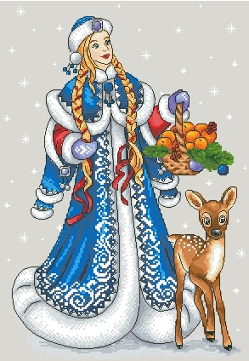 Schema punto croce SAGA PDF + XSD Santa's Helper HOLIDAY cross stitch CHRISTMAS dmc pattern keeper winter lady queen xmas facile da stampare