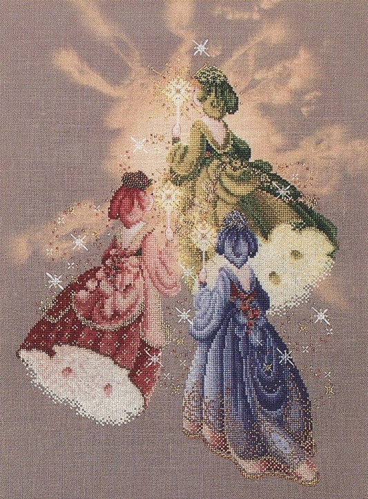 Schema punto croce SAGA PDF + XSD + PK CHRISTMAS FAIRY cross stitch pattern peace love home grace heart magic night  keeper facile da stampare