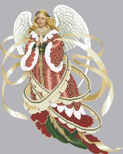 2 Schemi punto croce SAGA PDF + XSD + PK CHRISTMAS ANGELS cross stitch natale cherubini peace love xmas pattern Keeper markup facile da stampare