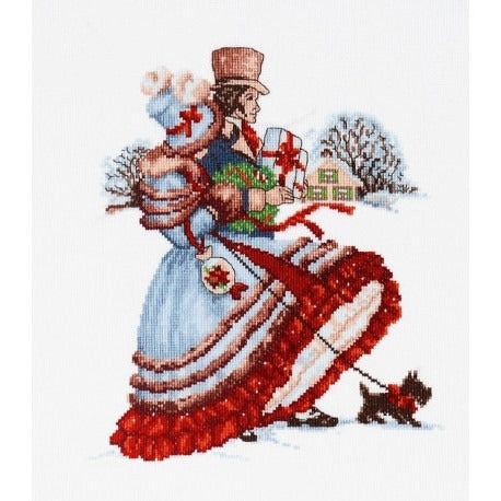 Schema punto croce SAGA PDF + XSD CHRISTMAS VISIT cross stitch pattern keeper la visita di natale gift present dmc pk facile da stampare