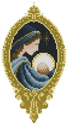 Schema punto croce SAGA PDF XSD NATIVITY SCENE cross stitch CHRISTMAS natale pattern keeper madonna e bambino nascita xmas dmc markup facile da stampare