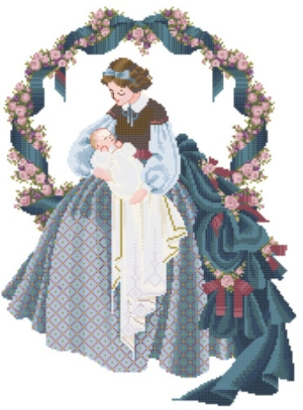 Schema punto croce SAGA PDF + XSD CUORE di MAMMA Mother's heart's cross stitch sweet dreams dmc pattern keeper markup facilmente stampabile