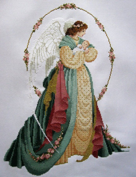 Schema punto croce SAGA PDF + XSD ANGELO mio bambino my baby angel cross stitch pattern keeper guardian dmc patterns facilmente stampabile