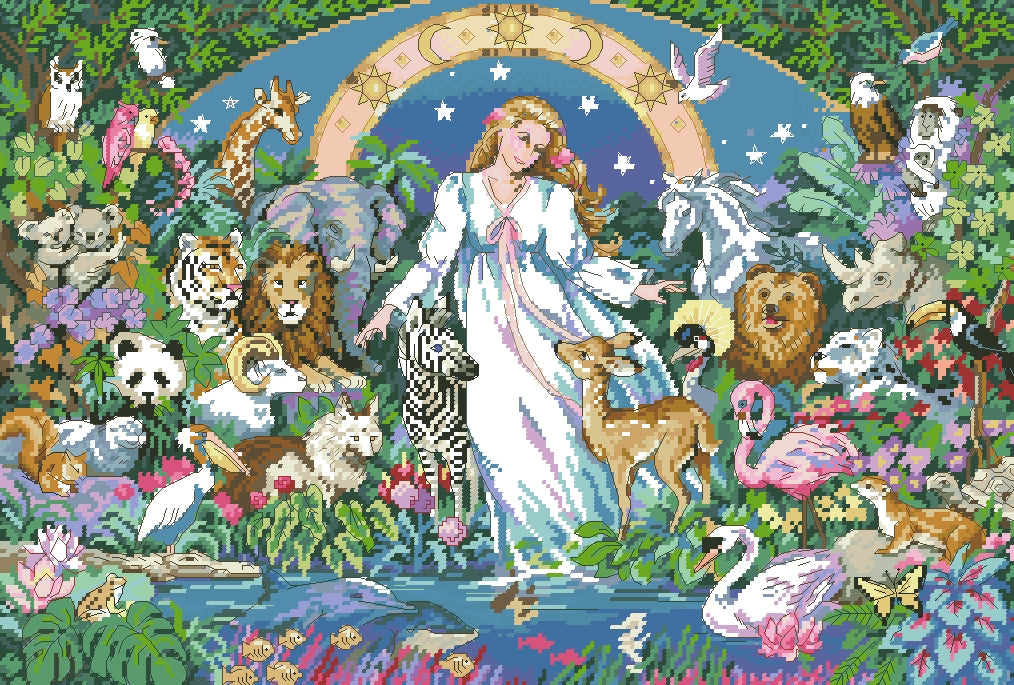 Schema punto croce SAGA PDF XSD madre MOTHER EARTH NATURA ANIMALS mother earth dmx saga xsd cross stitch love pattern keeper markup facile da stampare