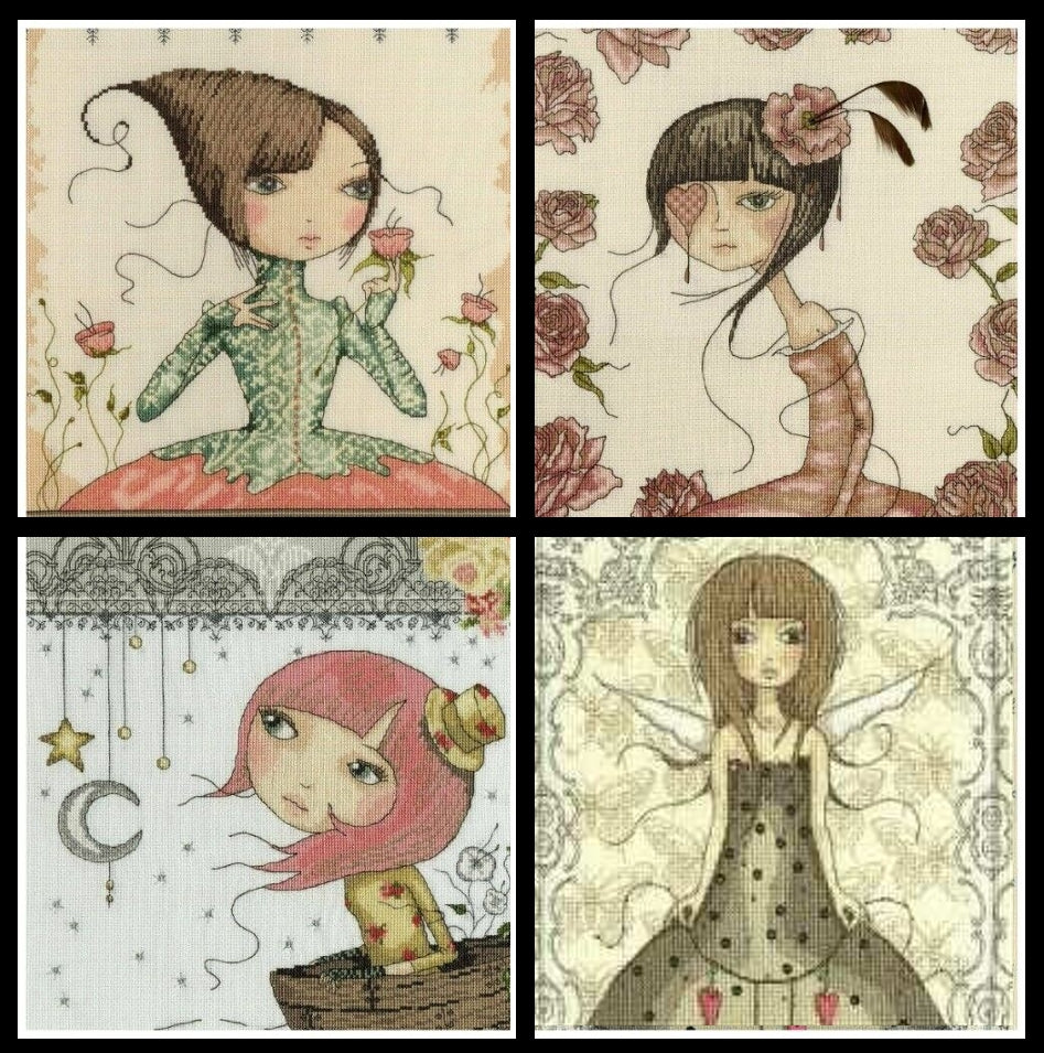 4 SCHEMI PUNTO CROCE BOTHY THREADS MIRABELLE CROSS STITCH DIGITAL DOWNLOAD