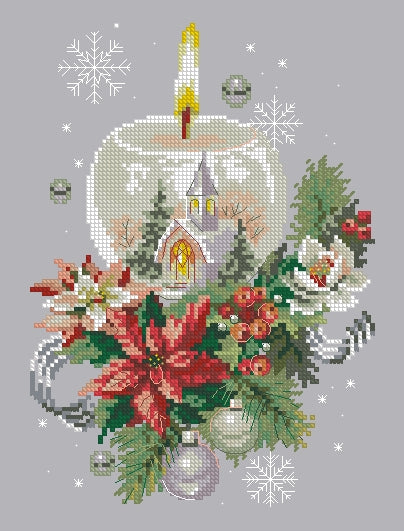 6 Schemi punto croce SAGA PDF + XSD + PK CHRISTMAS ORNAMENT cross sttich stitch bell candle glass dreams pattern keeper dmc facili da stampare