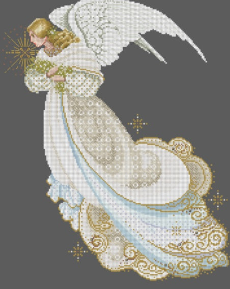 Schema punto croce PDF + PK + PAT CHRISTMAS ANGEL DREAMS cross stitch baby shower nascita dreams season peace love hope nature earth facile da stampare