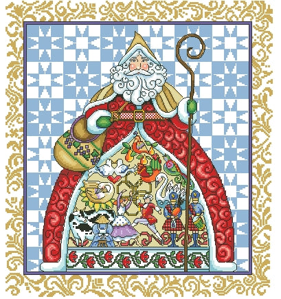 Schema punto croce SAGA PDF + XSD SANTA claus ornament cross stitch pattern keeper dmc XMAS calendar decor magic moment facile da stampare