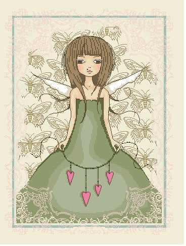 SCHEMA A PUNTO CROCE BOTHY MIRABELLE BUTTERFLY CROSS STITCH FANTASY DMC DIGITAL DOWNLOAD