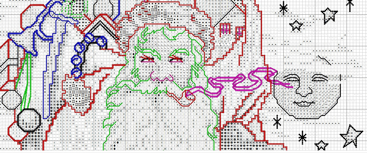 Schema punto croce SAGA PDF + XSD secret SANTA tree skirt CHRISTMAS cross stitch Spirit night pk dmc pattern keeper xmas facile da stampare