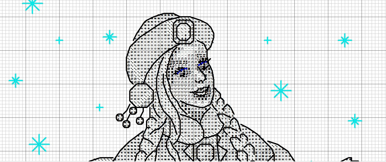 Schema punto croce SAGA PDF + XSD Santa's Helper HOLIDAY cross stitch CHRISTMAS dmc pattern keeper winter lady queen xmas facile da stampare