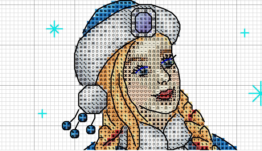 Schema punto croce SAGA PDF + XSD Santa's Helper HOLIDAY cross stitch CHRISTMAS dmc pattern keeper winter lady queen xmas facile da stampare