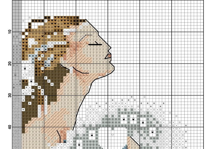 SCHEMA PUNTO CROCE MERMAID OF THE PEARLS compatibile con pattern keeper facile da stampare (Copia)