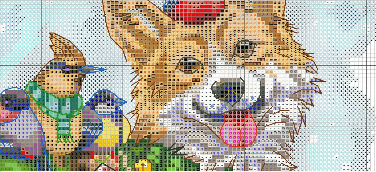 Schema punto croce SAGA pdf + xsd mail for SANTA'S PUPPY cross stitch pattern keeper cucciolo con posta uccellini a natale cute da stampare