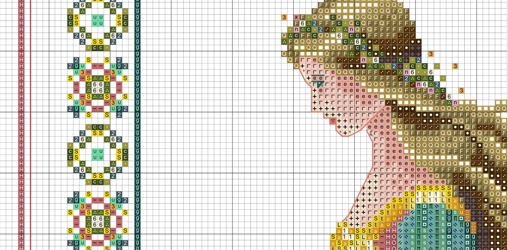 Schema punto croce SAGA PDF XSD SUMMER WOMAN cross stitch FANTASY seasons lady dmc pattern keeper markup goddess dama estate  da stampare dmc patterns