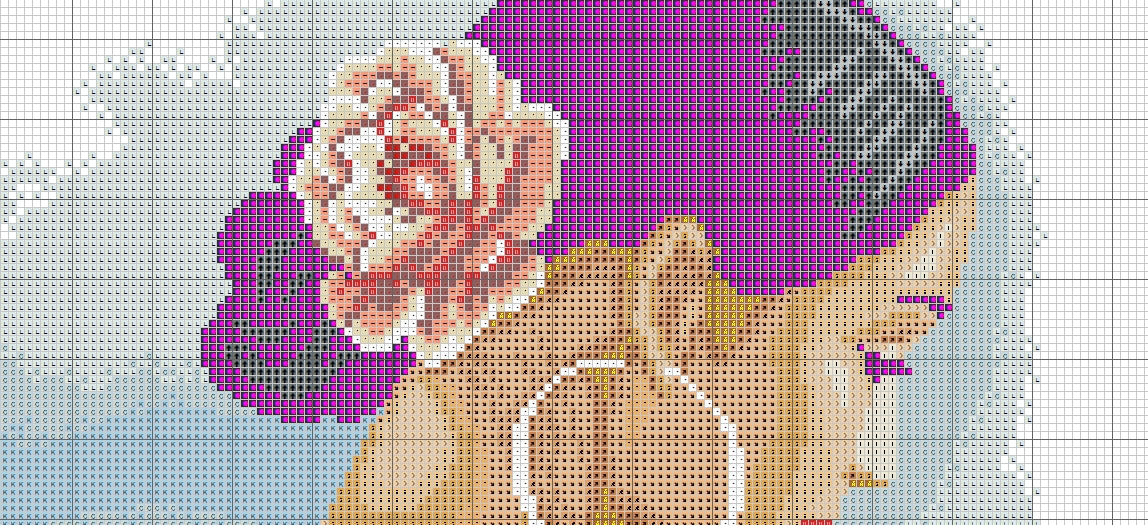 Schema punto croce SAGA PDF + XSD spagnola shawl of Spanish woman SPANISH WOMAN with flower scarf cross stitch pattern keeper facile da stampare