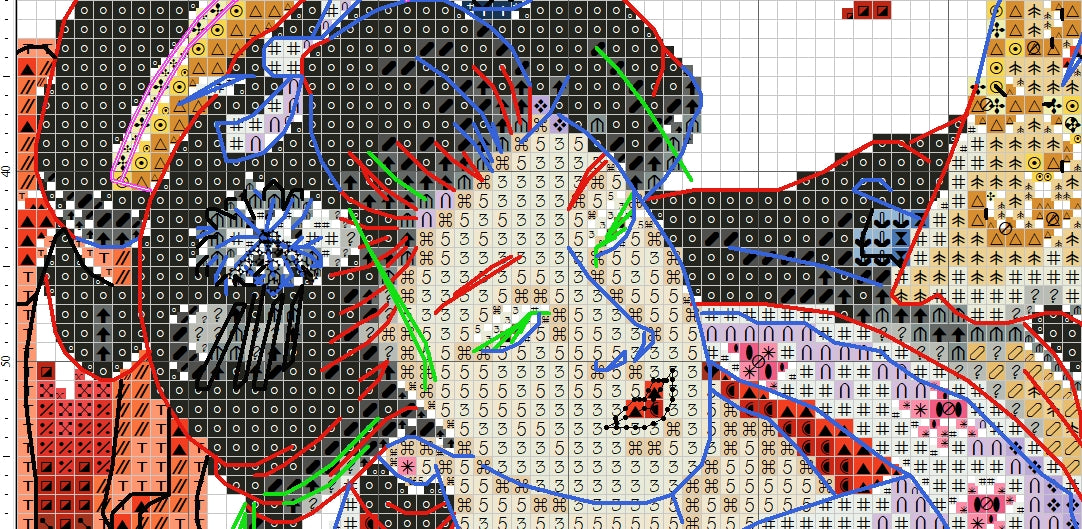 Schema punto croce SAGA PDF + XSD danza di una GEISHA DANCE of a geisha cross stitch chinese Anchor pattern keeper oriental facile da stampare