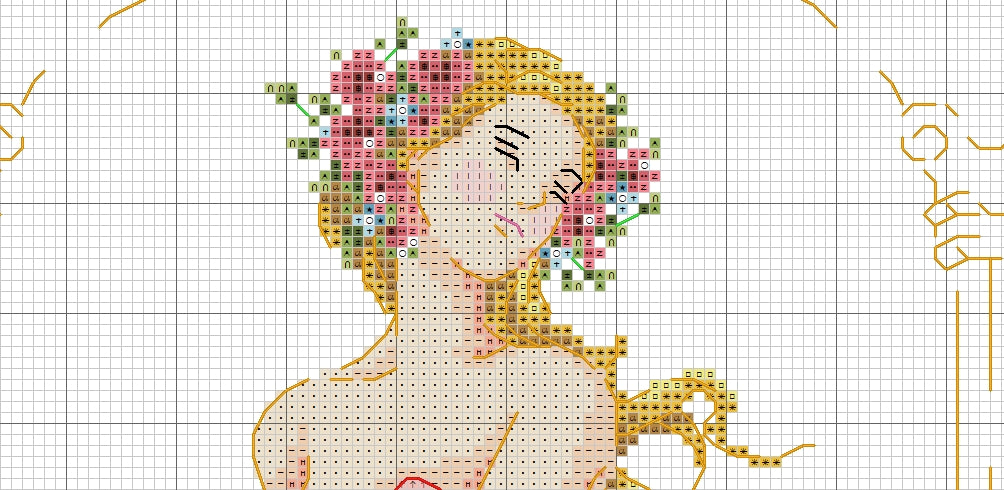 Schema punto croce SAGA PDF XSD la dea dell'amore the GODDESS of LOVE saint VALENTINE cross stitch dmc pattern keeper woman dea greca facile da stampare