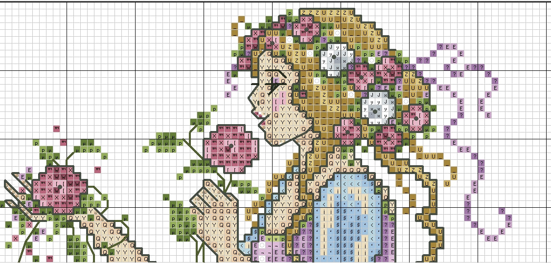 Schema punto croce SAGA + xsd PRINCIPESSA dei FIORI  Renaissance lady Rose cross stitch woman princess pattern keeper facile da stampare
