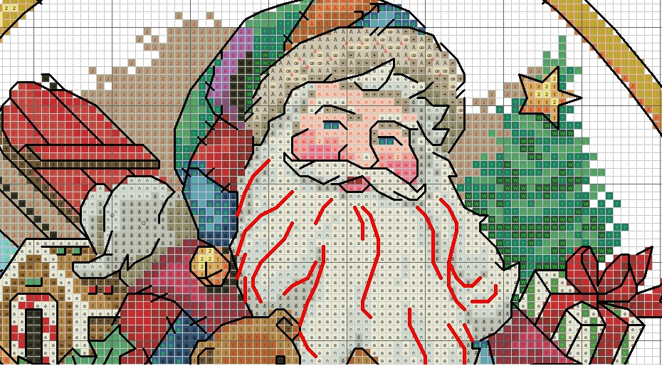 Schema punto croce SAGA PDF XSD PATCHWORK SANTA babbo natale cross stitch pattern keeper dmc pk xsd saga christmas time xmas facile da stampare