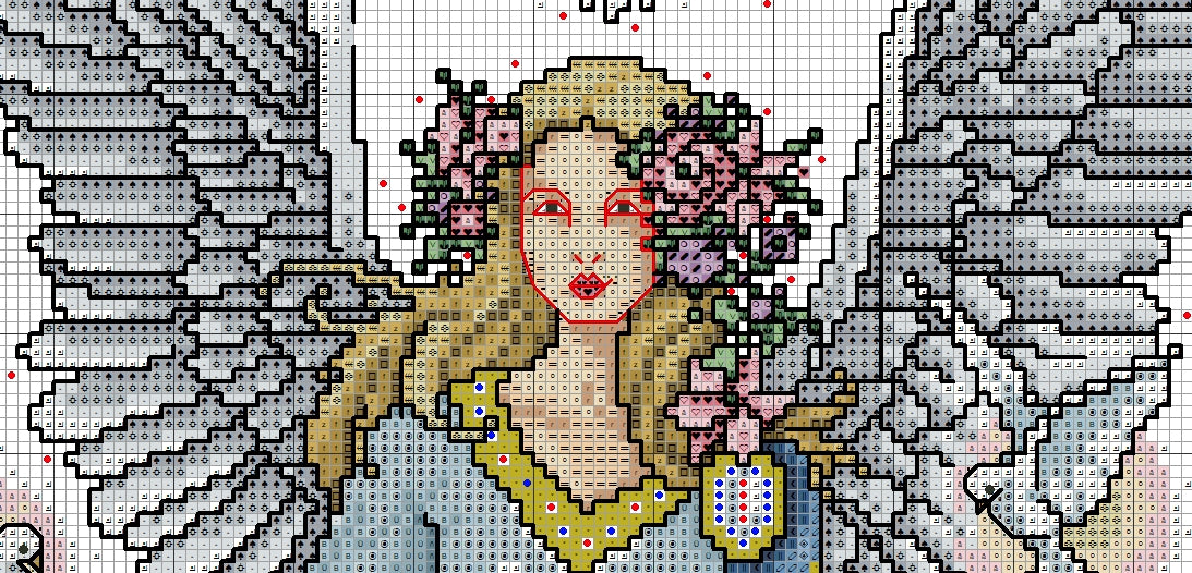 Schema punto croce SAGA PDF XSD ANGEL of PEACE cross stitch Celestial creature christmas dmc pattern keeper armony xmas facile da stampare