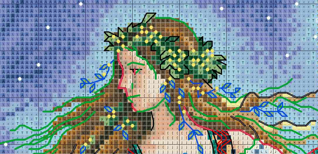 Schema punto croce SAGA PDF XSD la MAGA della foresta sorceress WOODLAND ENCHANTRESS cross stitch saga dmc pattern keeper magician facile da stampare