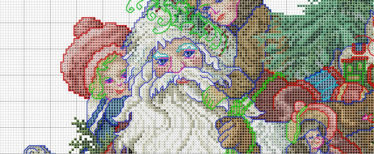 Schema punto croce SAGA pdf + xsd babbo natale SANTA CHRISTMAS cross stitch friends Nick pattern keeper markup xmas Blue facile da stampare