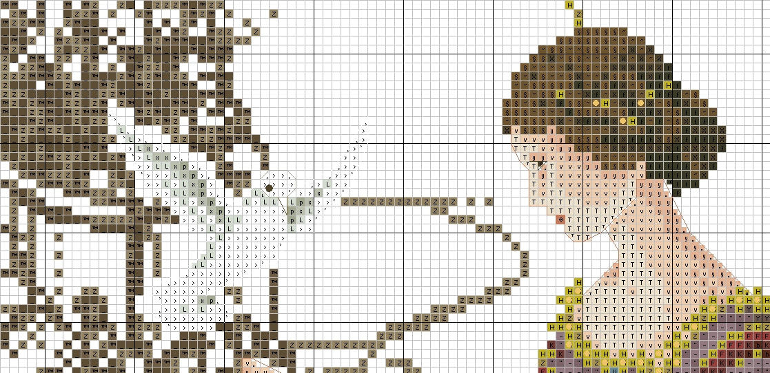 Schema punto croce SAGA PDF + XSD la dama e COLOMBA once upon a time cross stitch dmc lady girl queen princess patterns facile da stampare